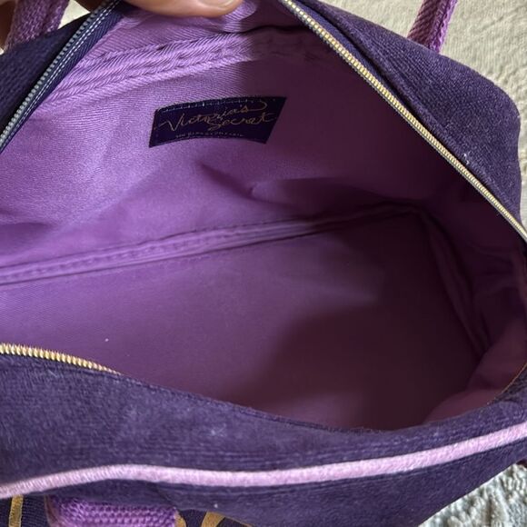 Victoria’s Secret Tote make up Bag purple and gold new with tags - Picture 2 of 9